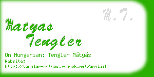 matyas tengler business card
